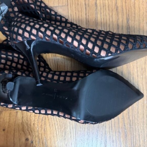 NEW NWT Zara Fishnet Sock-Style Pointed Toe Boots - Size 39/ USA 8 - Picture 7 of 9